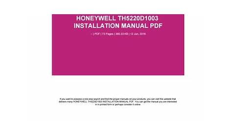 honeywell th5220d1029 installers manual