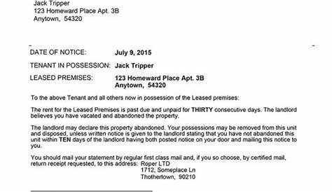 Landlord Letter To Tenant Move Out | Template Business
