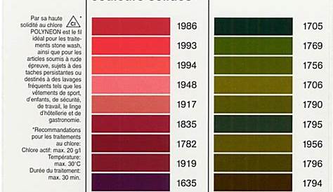 Madeira Thread Chart - Color List