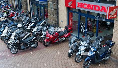 Honda motorcycle dealer shop at Vauxhall London UK with motor bikes