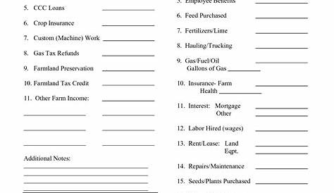 income worksheets