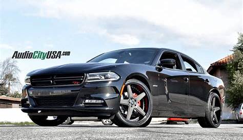 2015 Dodge Charger RT on 22" Azad wheels a008 matte black face, Glossy