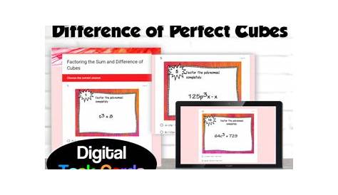 Sum And Difference Of Cubes Worksheet Teaching Resources | TPT