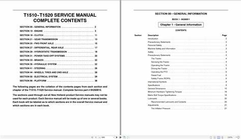 New Holland Tractor T1510,T1520 Service Manual_84260810