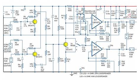 2 channel microphone amplifier circuit diagram
