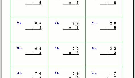 long multiplication 4 digits by 2 digits multiplication maths - 4th