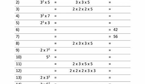 worksheets on prime factorization
