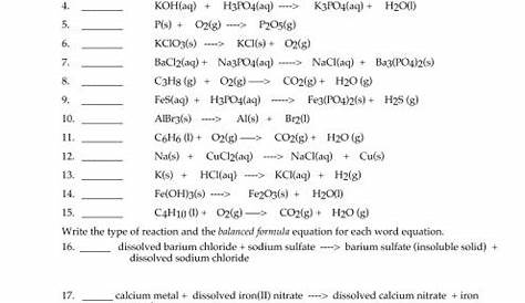 Balancing Equations Worksheet Answers 1 37 - Tessshebaylo