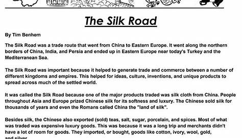 silk road worksheets