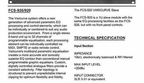 bss audio fpc 800 user manual