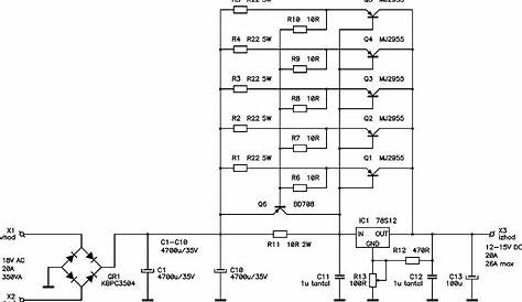 This the schematic diagram of 12V 20A dc power supply. Output voltage