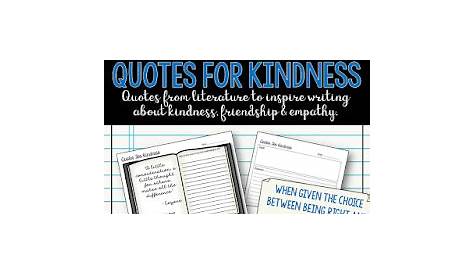 Quotes for Kindness - Free Writing Prompts for Your Classroom - Addie