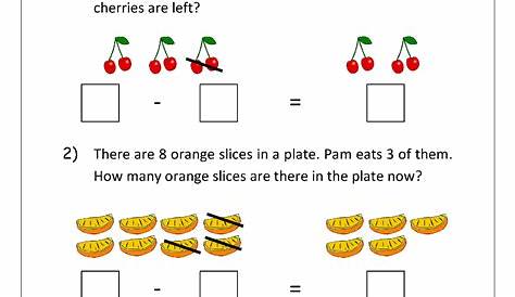 kindergarten word problems worksheets