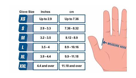 women's glove size chart