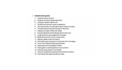 Gerunds Worksheet & Answer Key | Good essay topics, Gerund phrases