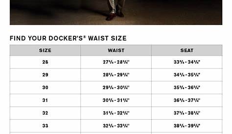 womens dockers size chart