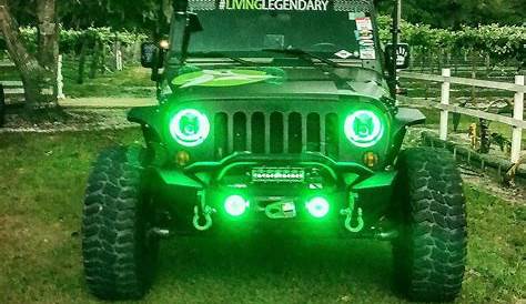 Going Green with LED Halo Headlights for Jeeps | Jeep wrangler, Jeep
