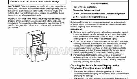 Whirlpool WRF555SDFZ French Door Refrigerator Owner's Manual