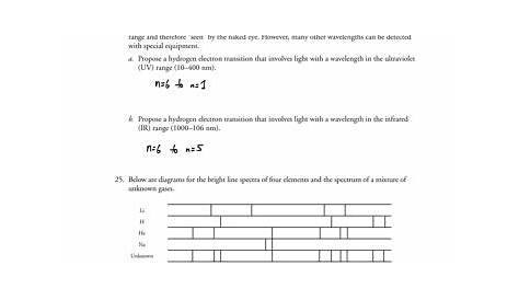 electron energy and light worksheet answers