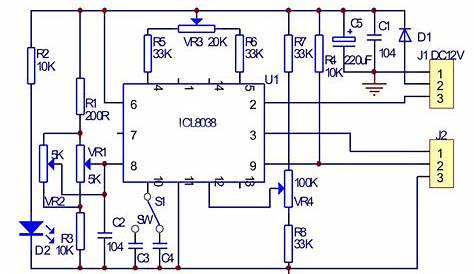 DIY Signal generator on ICL8038. Schematic and LAY6 by Komitart.