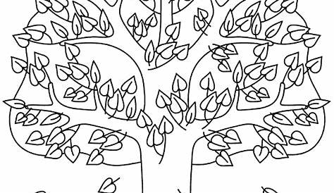 autumn tree colouring pages