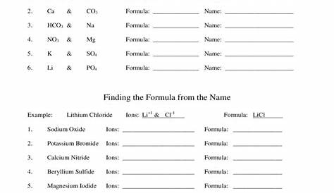 Ionic Compounds Worksheet Pdf | Try this sheet