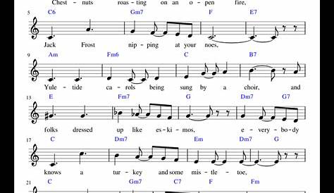 The Christmas Song - GUITAR CHORDS sheet music for Piano download free