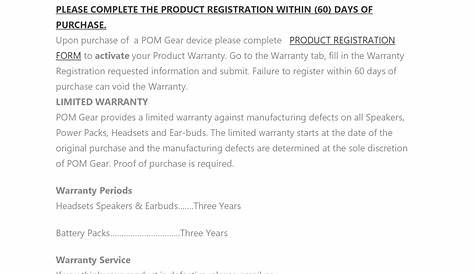 service and warranty policy
