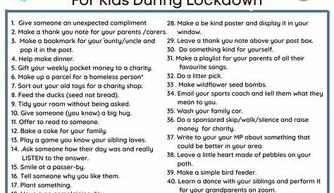 50 Best Random Acts of Kindness For Kids - FREE PRINTABLE