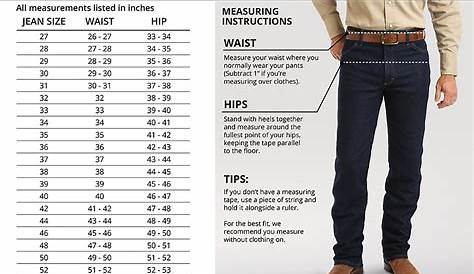 wrangler jeans size chart women's