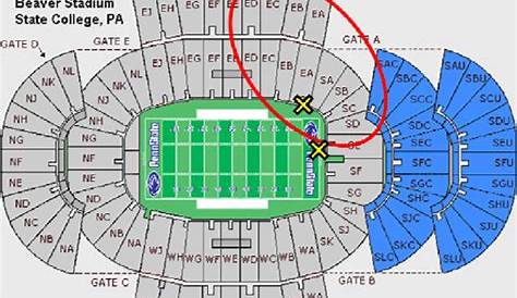 row seat number penn state seating chart