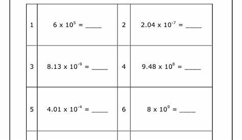 scientific notation and standard notation worksheets