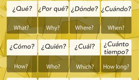 question words spanish worksheets