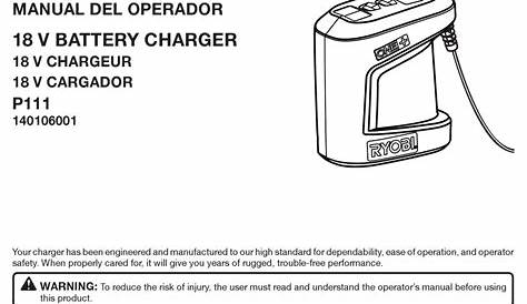 ryobi p118 charger manual