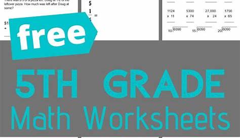 FREE 5th Grade Math Worksheets