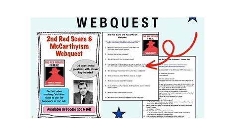 mccarthyism and the second red scare worksheet answers