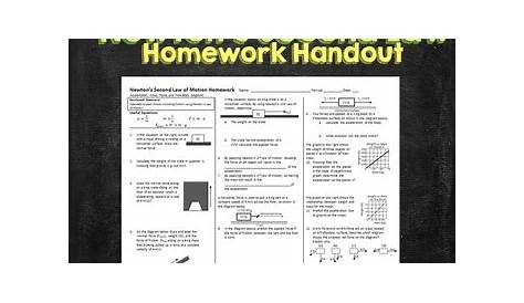 Newtons Second Law Worksheet by Mrs Lyons | TPT
