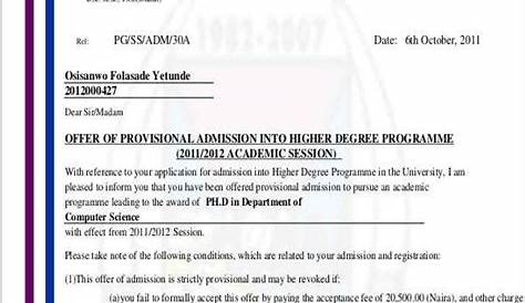 Sample Thank You Letter For Admission Acceptance