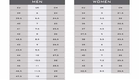 women's adidas size chart