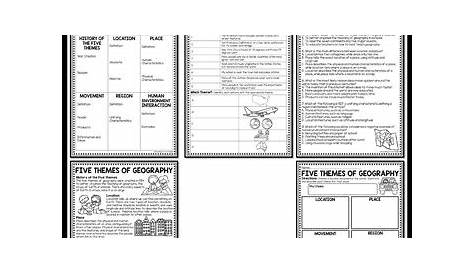 Five Themes of Geography Reading Comprehension Worksheet and Activities