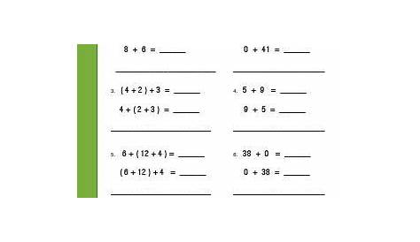 Worksheet | Addition Properties | Use addition properties to find each