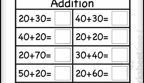 maths addition worksheet