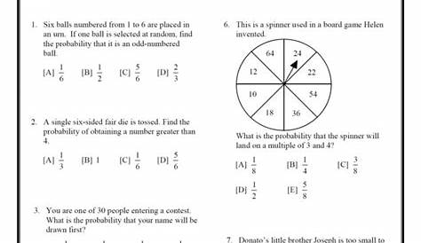 math 7 probability worksheet