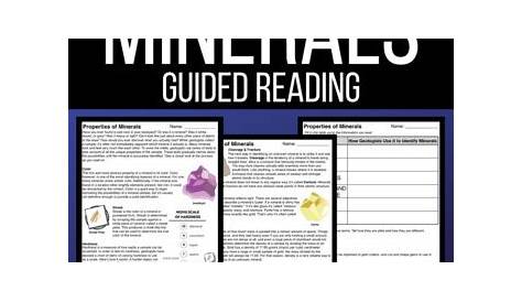 minerals reading worksheet