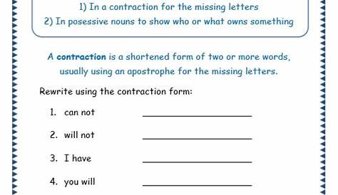 Grade 3 Grammar Topic 31: Apostrophe Worksheets - Lets Share Knowledge