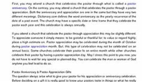 pastor appreciation letter template | Pastors Appreciation Day | Pastor