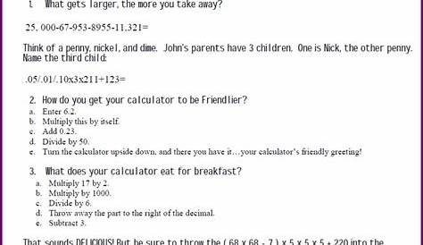 math worksheet answers
