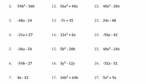 Factoring Difference Of Squares And Gcf Worksheet - FactorWorksheets.com