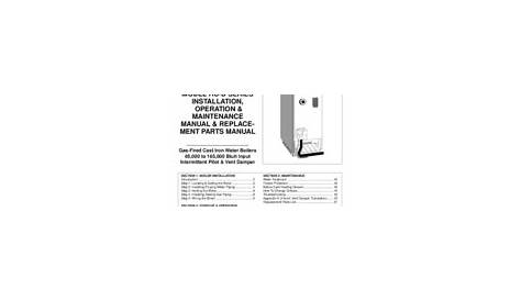 Water heater manual: Hydrotherm boiler manual