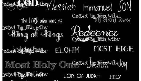Printable Names Of God